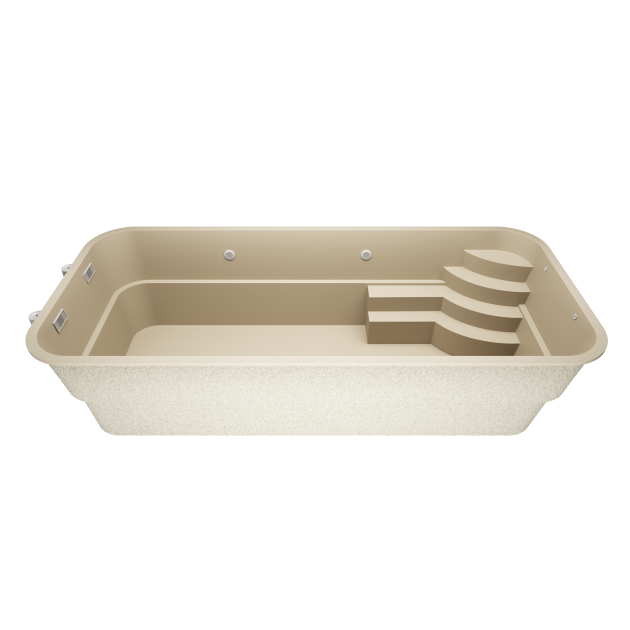 Bairo 8,1 * 3,7 * 1,5 m GFK Pool