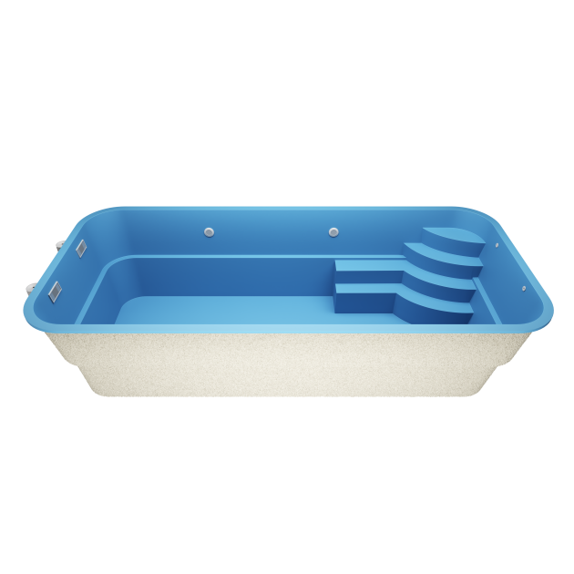 Bairo 8,1 * 3,7 * 1,5 m GFK Pool