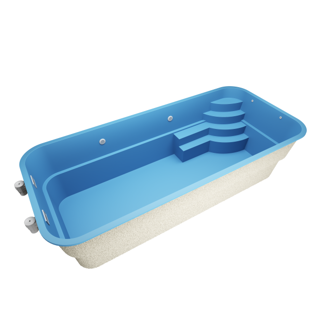 Bairo 8,1 * 3,7 * 1,5 m GFK Pool