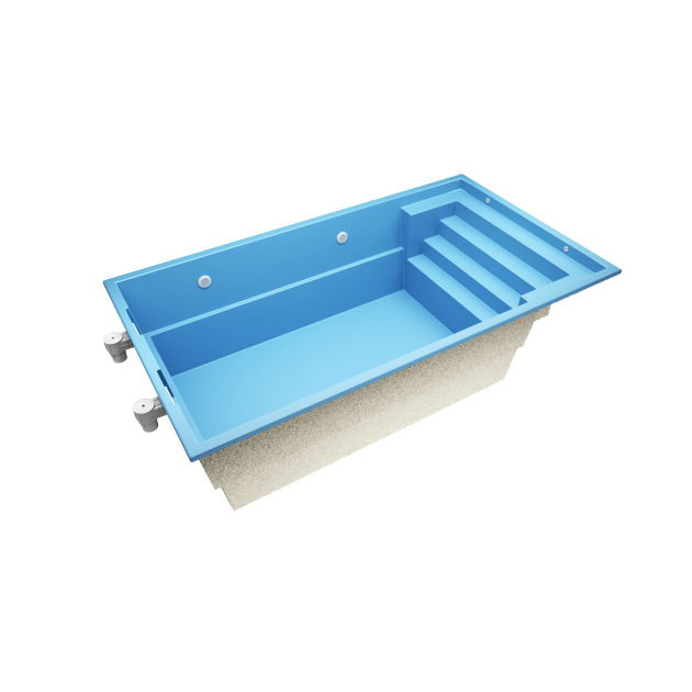 Aurix A6.4    6,4 * 3,5 * 1,5 m GFK Pool