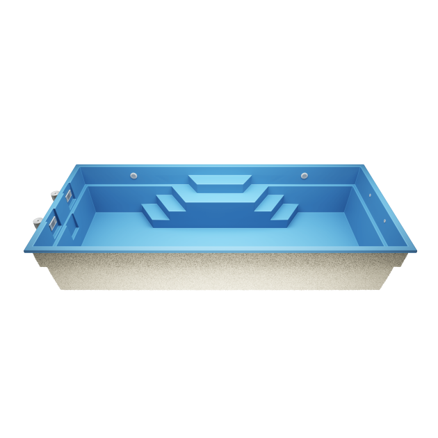 Minoa M8   8,45 * 3,7 * 1,5 m GFK Pool