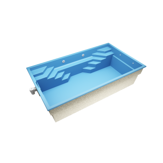 Optima 6   6,45 * 3,7 * 1.5 m GFK Pool