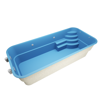 Bairo 8,1 * 3,7 * 1,5 m GFK Pool