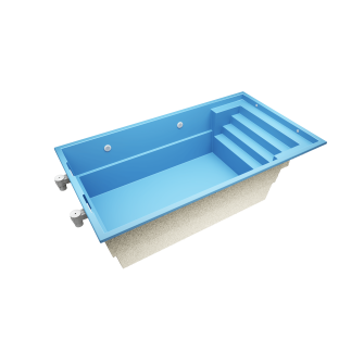 Aurix A6.4    6,4 * 3,5 * 1,5 m GFK Pool